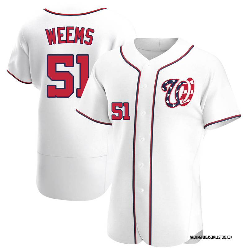 Jordan Weems Men's Washington Nationals Alternate Jersey - Red Authentic