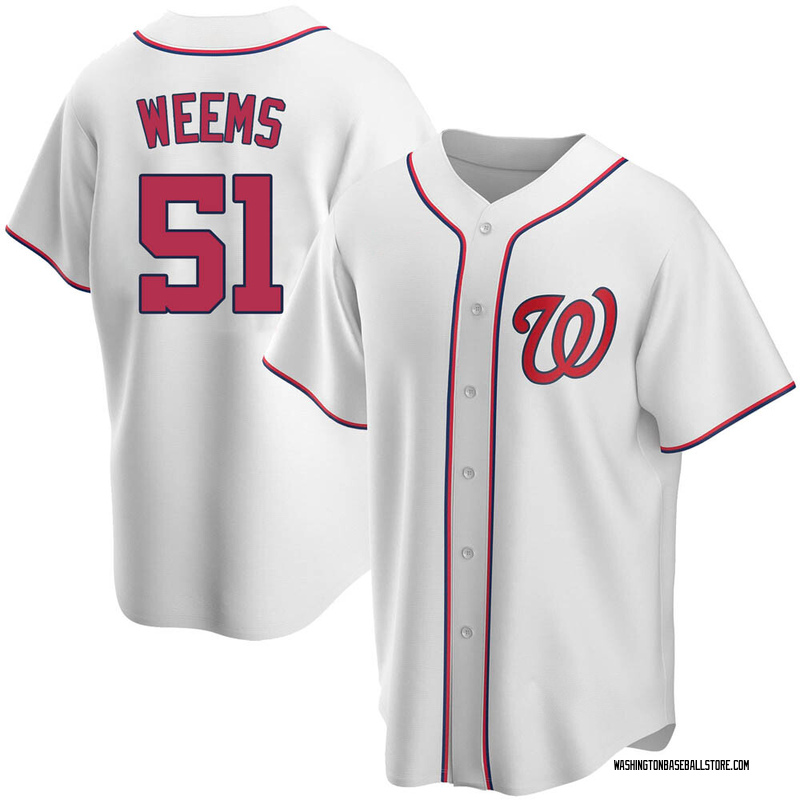 Jordan Weems Men's Washington Nationals Home Jersey - White Authentic