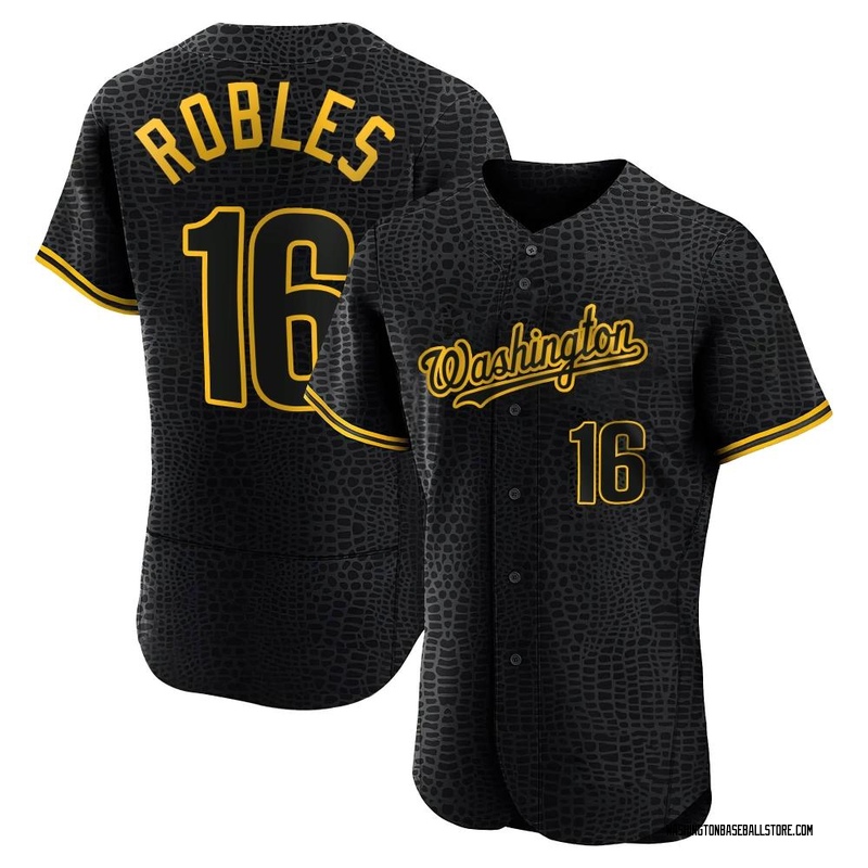 Game-Used Victor Robles 2019 Navy Script Jersey with Postseason