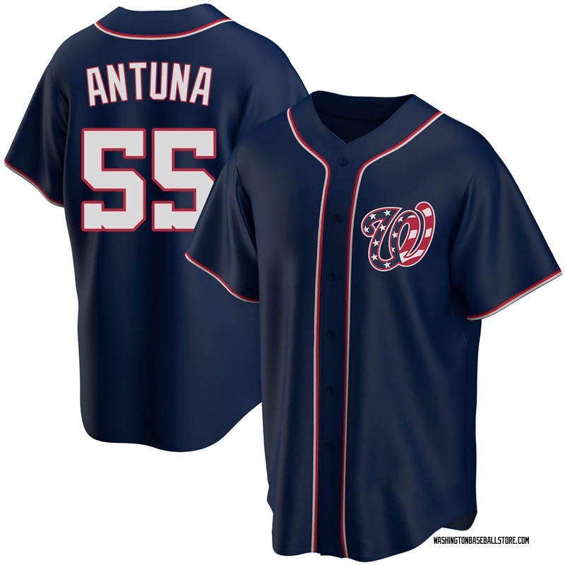 Custom Men's Washington Nationals Alternate Team Jersey - Navy Replica