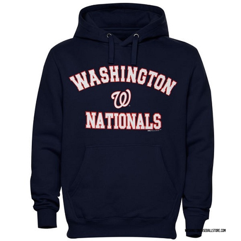 Men's Washington Nationals Stitches Fastball Fleece Pullover Hoodie - - Navy  Blue